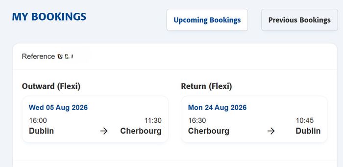 Irish Ferry Tickets Dublin - Cherbourg August 2026