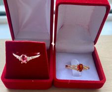 Two rose gold plated silver dress rings/ promise ring