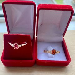 Two rose gold plated silver dress rings/ promise ring