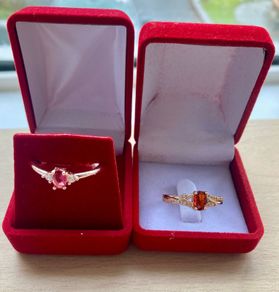 Two rose gold plated silver dress rings/ promise ring
