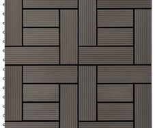 22 pcs Decking Tiles 30x30 cm 2 sqm WPC Dark Brown