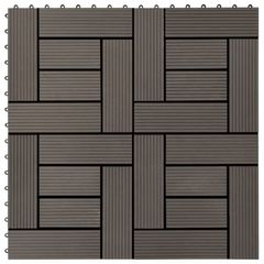 22 pcs Decking Tiles 30x30 cm 2 sqm WPC Dark Brown