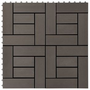 22 pcs Decking Tiles 30x30 cm 2 sqm WPC Dark Brown
