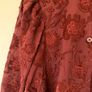 Burgundy blouse wjth velvet floral detailing (Size M) Image 2