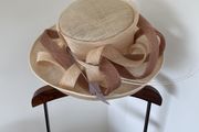 Large occasion hat neutral colours