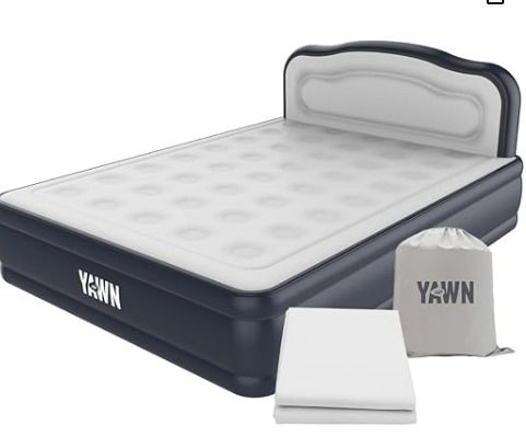 yawn air bed deluxe with custom fitted sheet included, king