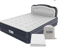 yawn air bed deluxe with custom fitted sheet included, king