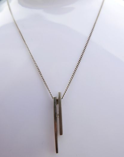 Vintage Sterling Silver Long Pendant Necklace (L20" - 4,18g)