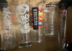 Guinness coors Heineken Murphy's Guinness peroni budweiser asahi Heineken coors tuborg outcider bulmers Paulaner pint beer glasses Jameson whisky glasses wine glasses cognac gin glasses