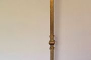 Art deco brass &amp; inlay wood standard lamp