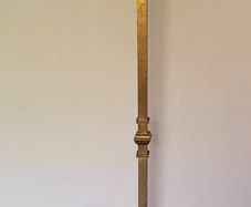 Art deco brass & inlay wood standard lamp