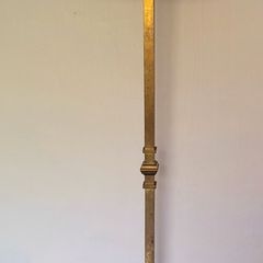 Art deco brass & inlay wood standard lamp