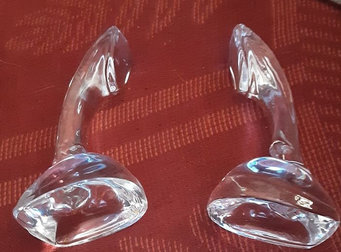 rare vintage glass ericofon book end's