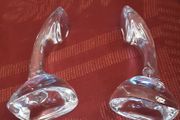 rare vintage glass ericofon book end's