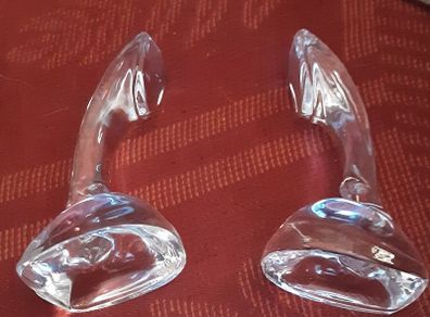 rare vintage glass ericofon book end's