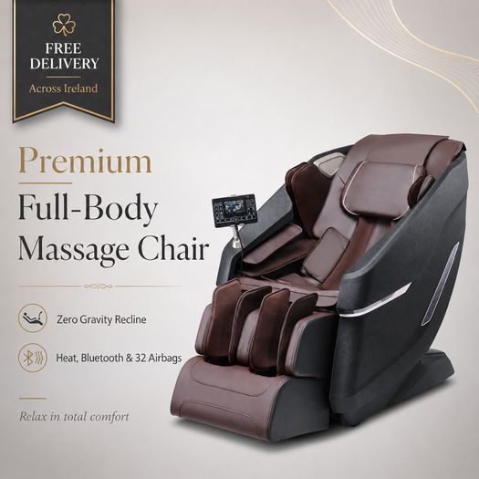 Full Body Massage Chair with Zero Gravity, Heat, Bluetooth and Touchscreen Control