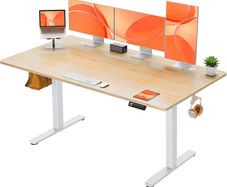Electric Standing Desk Height Adjustable 160 x 80cm Sit Stand with 4 Memory Smart Pannel Home Office Splice Board