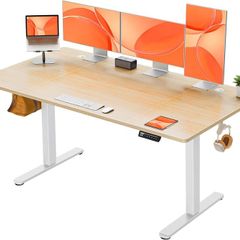 Electric Standing Desk Height Adjustable 160 x 80cm Sit Stand with 4 Memory Smart Pannel Home Office Splice Board