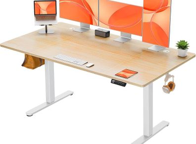 Electric Standing Desk Height Adjustable 160 x 80cm Sit Stand with 4 Memory Smart Pannel Home Office Splice Board
