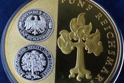 5 Reichsmark commemorative | 136 grams Gold &amp; Silver plated proof XXL 130grams