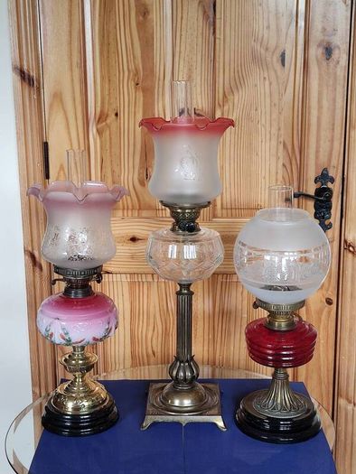 Antique oil lamps in very good condition. 305 each