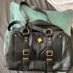 Beautiful Yves Saint Laurent Black Leather Shoulder Handbag