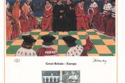 1984 Great Britain Limited Edition Lithographed Print measuring 333mm X 257mm showing Europa Commemorative stamps with First Day of Issue Cancel