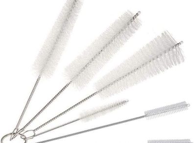 Cleaning Brush Set, Bottle Brush Cleaner, Tube Brushes, Water Bottle Cleaning Brush, Kitchen Wire Scrub Set for Nozzle Clean, Drinking Straw, Wine Bottle, Cup, Pipes, Keyboard, Set of 6
