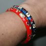 Vintage Enamel  Flower Bangle Cloisonne? Bracelet/Hinged/Retro Look 15 each Image 3