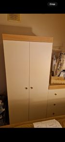 Two-door wardrobe with drawers
