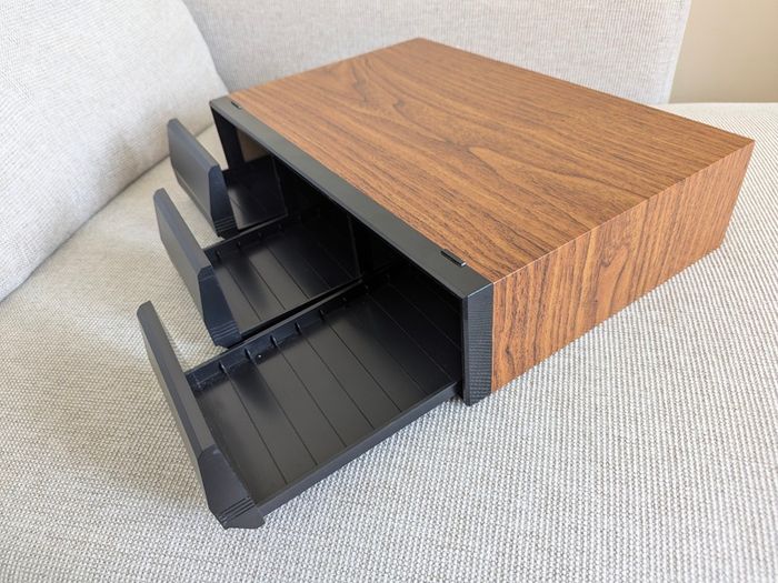 Vintage 36 Cassette Tape Storage Cabinet 3 Drawer Holder Woodgrain Audio Tape Organiser
