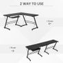 L-Shaped Corner Desk Computer Desk For Home Office Workstation w/Slide-Out Keyboard Tray Adjustable feet (FREE POSTAGE) Image 5