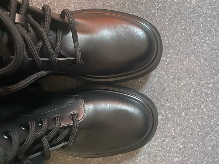 MOSCHINO Calfskin Combat Sole Ankle Boots Mens Chelsea