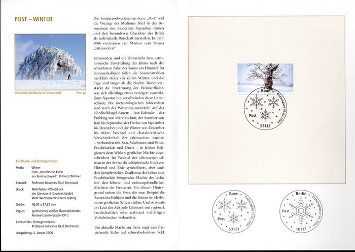 2006 Bundes Republic Deutschland (Germany) Federal Annual Stamp EFT Collection with 50 Images of contents