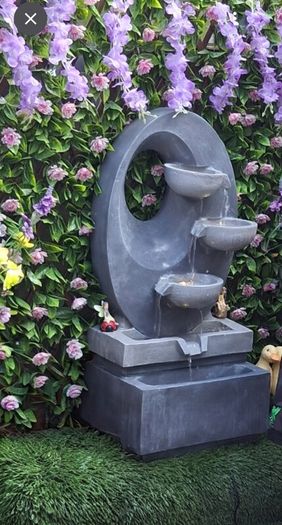 Garden furniture and working water fountain