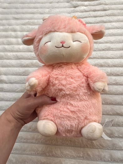 Miniso Pink Blossom Lamb Plush Yellow Flower Sheep approx. 27 cm. Used Please see photos