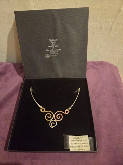 Hand Crafted Irish Made Triple Spiral Necklace by Kieran Cunningham