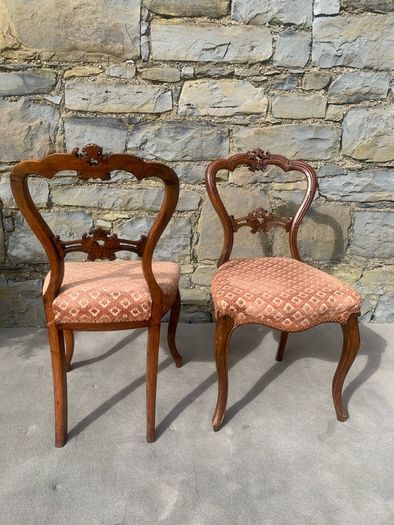 Victorian Carved Walnut Chairs.