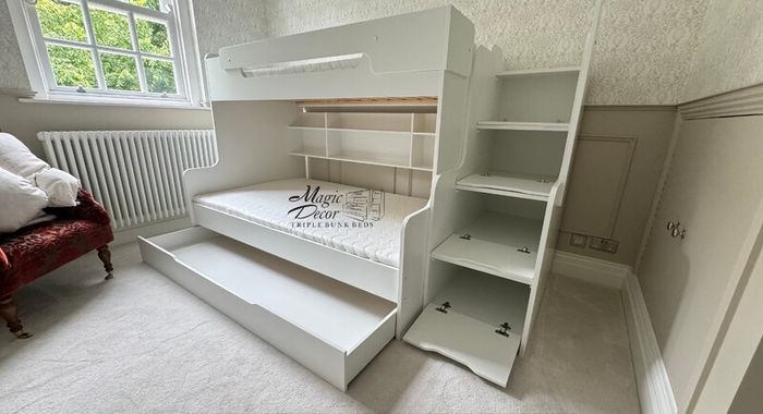 Triple Bunk Beds with Stairs