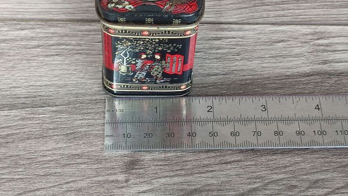 oriental asian vintage X3 empty tea tin set container collectables