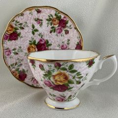 Royal Albert Old Country Roses Soft Pink Lace Cup  And Saucer