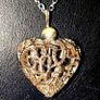 Vintage Hallmarked Silver Filigree Heart Necklace Image 9