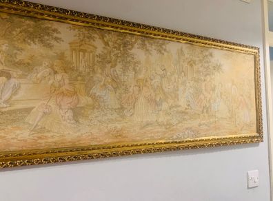 antique vintage tapestry in frame