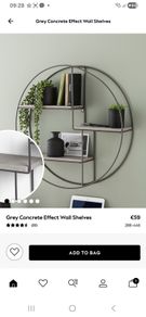 next grey concret effect wall shelves