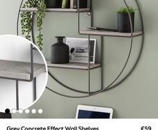next grey concret effect wall shelves