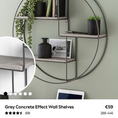 next grey concret effect wall shelves