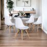 Nordic Oak Style Wooden Dining Table with 4 Chairs White or Black Chairs Image 5