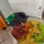 Hand painted fish plate | painted glass fish plate Image 2