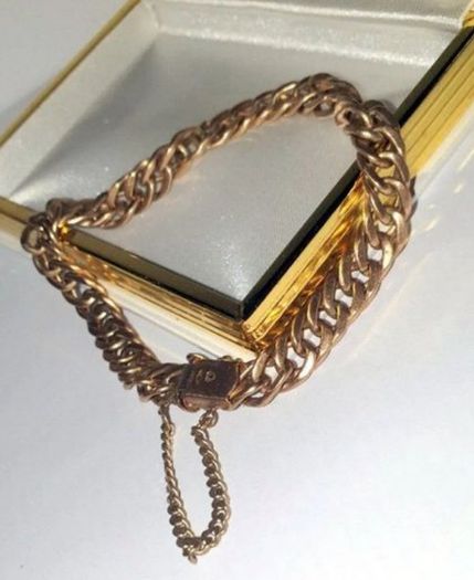 Vintage 9ct Gold Unisex Double-Curb Bracelet