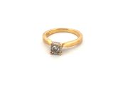 18kt Yellow Gold Solitaire Diamond Ring